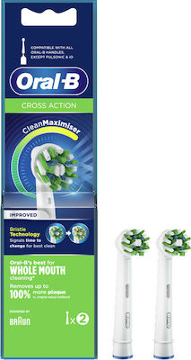Oral-B Cross Action CleanMaximiser Improved Ανταλλακτικές Κεφαλές για Ηλεκτρική Οδοντόβουρτσα 2τμχ