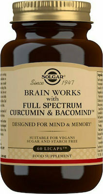 Solgar Brain Works with Full Spectrum Curcumin & Bacomind Συμπλήρωμα Διατροφής που Βοηθά Εγκέφαλο & Μνήμη 60Licaps