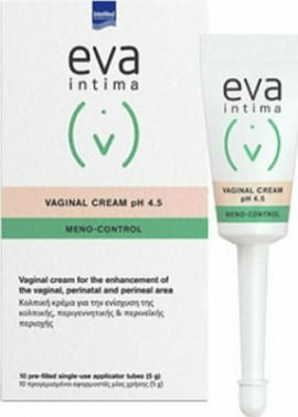 Intermed Eva Intima Meno-Control Vaginal Cream, Ενδοκολπική κρέμα Ανάπλαση pH 4.5, 10 Pre-Filled Applicators