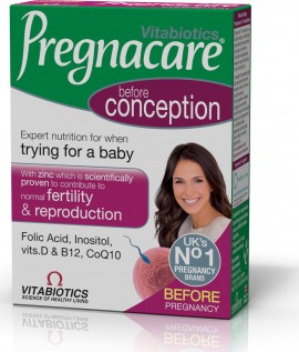 Vitabiotics Pregnacare Conception Σκεύασμα Με Συνδυασμό Θρεπτικών Συστατικών 30 tabs. Για την ενίσχυση της υγείας του γυναικείου αναπαραγωγικού συστήματος, ιδανικό για γυναίκες που επιθυμούν να συλλάβουν.