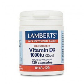 Lamberts Vitamin D3 1000iu (25mg) Υγεία Οστών Δοντιών Μυών, Ανοσοποιητικού Συστήματος + Για Χορτοφάγους 120caps