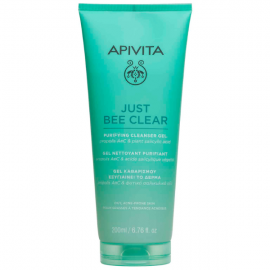 Apivita Just Bee Clear Purifying Cleansing Gel, Καθαριστικό Τζελ Προσώπου για Λιπαρή Επιδερμίδα ή με Τάση Ακμής 200ml