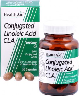 HEALTH AID CLA Conjugated Linoleic Acid 1000mg - Συζευγμένο Λινολεϊκό Οξύ - Καύση Λιπών +& Καλοσχηματισμένο Σώμα, 30caps