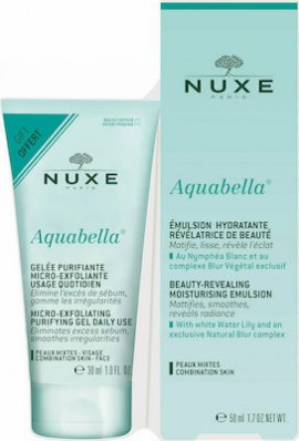 Nuxe Aquabella Πακέτο Καθαρισμού Προσώπου με Beauty-Revealing Moisturising Emulsion Ενυδατικό Γαλάκτωμα, 50ml & Micro-Exfoliating Purifying Καθαριστικό Gel, 30ml