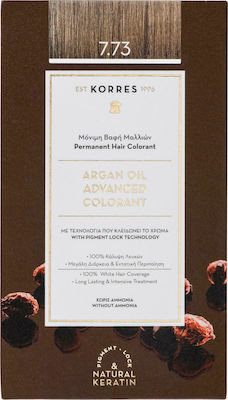 Korres Argan Oil Advanced Colorant Βαφή Μαλλιών 7.73 Χρυσή Μόκα 50ml