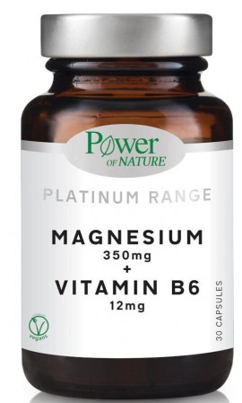 Power Health Platinum Range Magnesium 350mg & Vitamin B6 12mg, Συμπλήρωμα Διατροφής 30caps.