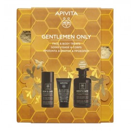 Apivita Gentlemen Only Promo Mens Care Face & Eye Cream Κρέμα για Πρόσωπο & Μάτια, 50ml, Mens Care Black Detox Cleansing Jelly Gel Καθαρισμού για Πρόσωπο & Μάτια, 50ml & Δώρο Mens Care Hair & Body Wash Σαμπουάν - Αφρόλουτρο, 250ml, 1σετ