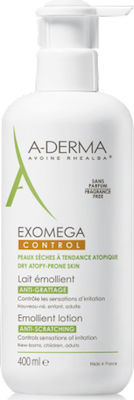 A-Derma Exomega Control Emollient Lotion Μαλακτικό Γαλάκτωμα Προσώπου & Σώματος για Ατοπικές Επιδερμίδες Λεπτόρρευστης Υφής 400ml με Αντλία