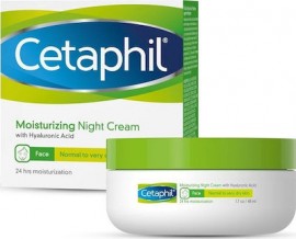 Cetaphil Rich Hydrating Night Face Cream. Ενυδατική Κρέμα Προσώπου Νύχτας Πλούσιας Υφής με Υαλουρονικό Οξύ για Κανονικές Έως Πολύ Ξηρές Επιδερμίδες, 48ml