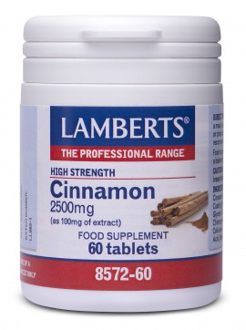 Lamberts Cinnamon Εκχύλισμα Κανέλας 2500mg 60tabs. Προϊόν που αποτελεί φυσική βοήθεια για τον διαβήτη και την προαγωγή της καλής πέψης.