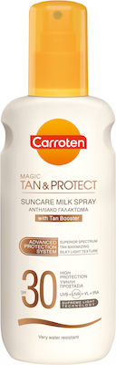 Carroten Magic Tan & Protect Suncare Milk SPF30 Αντηλιακό Γαλάκτωμα σε Μορφή Spray για Προστασία & Ενίσχυση της Φυσικής Διαδικασίας Μαυρίσματος 200ml