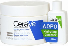 CeraVe Set Moisturising Cream Ενυδατική Κρέμα για Ξηρό - Πολύ Ξηρό Δέρμα 340gr + Δώρο Hydrating Cleanser Ενυδατική Κρέμα Καθαρισμού 20ml