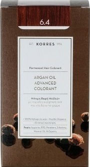 Korres Argan Oil Advanced Colorant 6.4 .Μόνιμη Βαφή Μαλλιών με Τεχνολογία Pigment-Lock που Κλειδώνει το Χρώμα