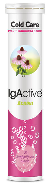 IgActive Cold Care με γεύση λεμόνι, 20 αναβράζοντα δισκία ΔΩΡΟ Πλαστικο Παγουρι