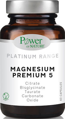 Power Health Platinum Magnesium Premium 5 Συμπλήρωμα Διατροφής για το Μυϊκό & Νευρικό Σύστημα, 60caps