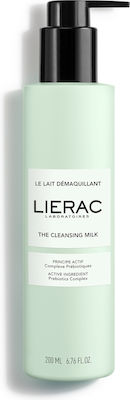 Lierac The Cleansing Milk with Prebiotics Complex 200ml Θρεπτικό Γαλάκτωμα Προσώπου για Ντεμακιγιάζ & Καθαρισμό
