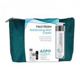 Frezyderm PROMO Moisturizing Rich Cream Ενυδατική Κρέμα για Πολύ Ξηρό Δέρμα 50ml & ΔΩΡΟ Νεσεσέρ με Neck Contour Cream 15ml & Anti-Wrinkle Eye Cream 5ml & Velvet Colors Make up Medium 2ml