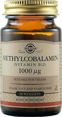 Solgar Vitamin B12 1000μg Methylcobalamin Μασώμενα Δισκία Βιταμίνη B12 για την Ομαλή Λειτουργία του Νευρικού Συστήματος, 30nuggets